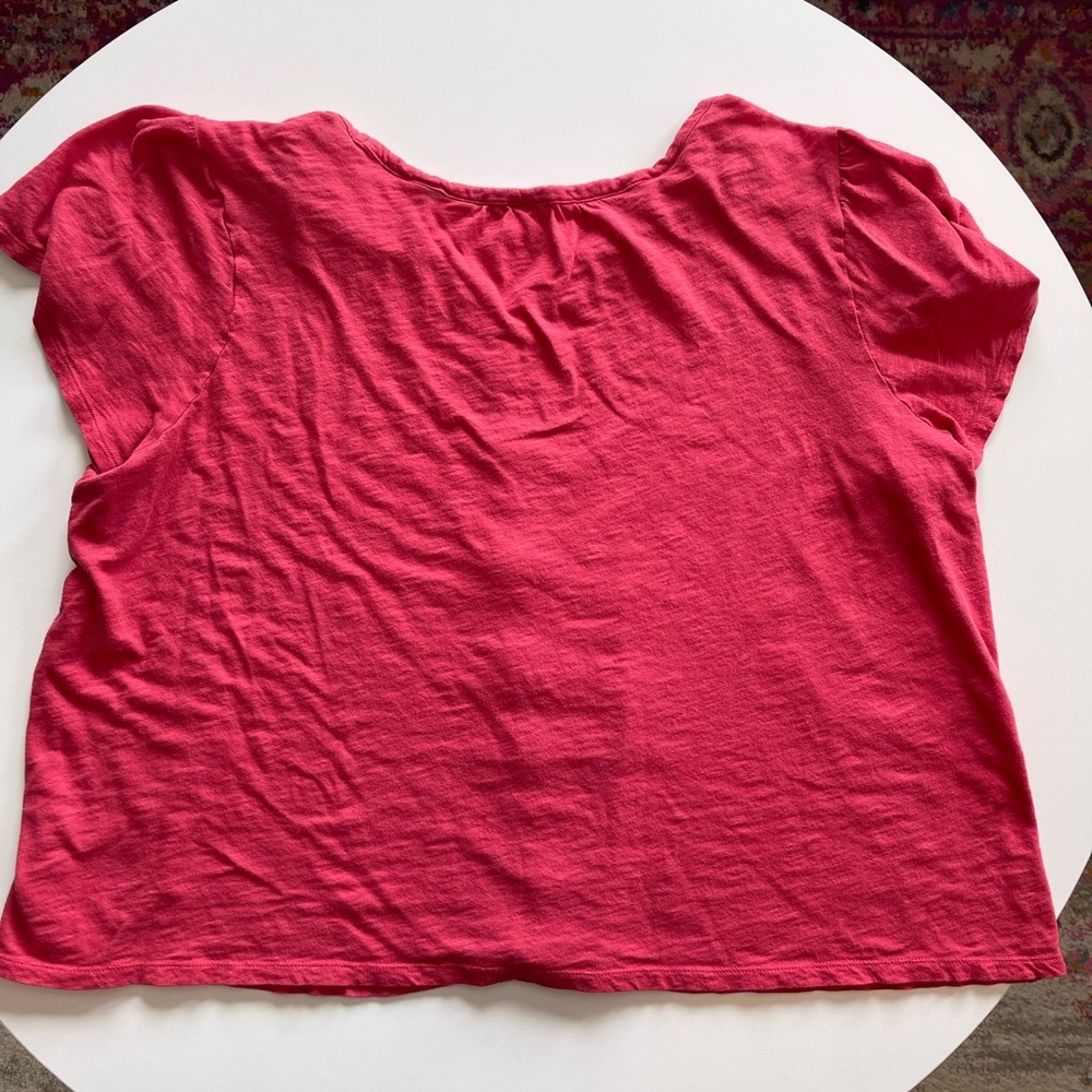 Old Navy Short Sleeve V-Neck Flutter Sleeve Top in Coral - Picture 5 of 5